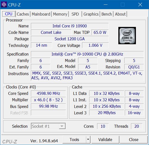 Тест-драйв процессора Intel Core i9-10900