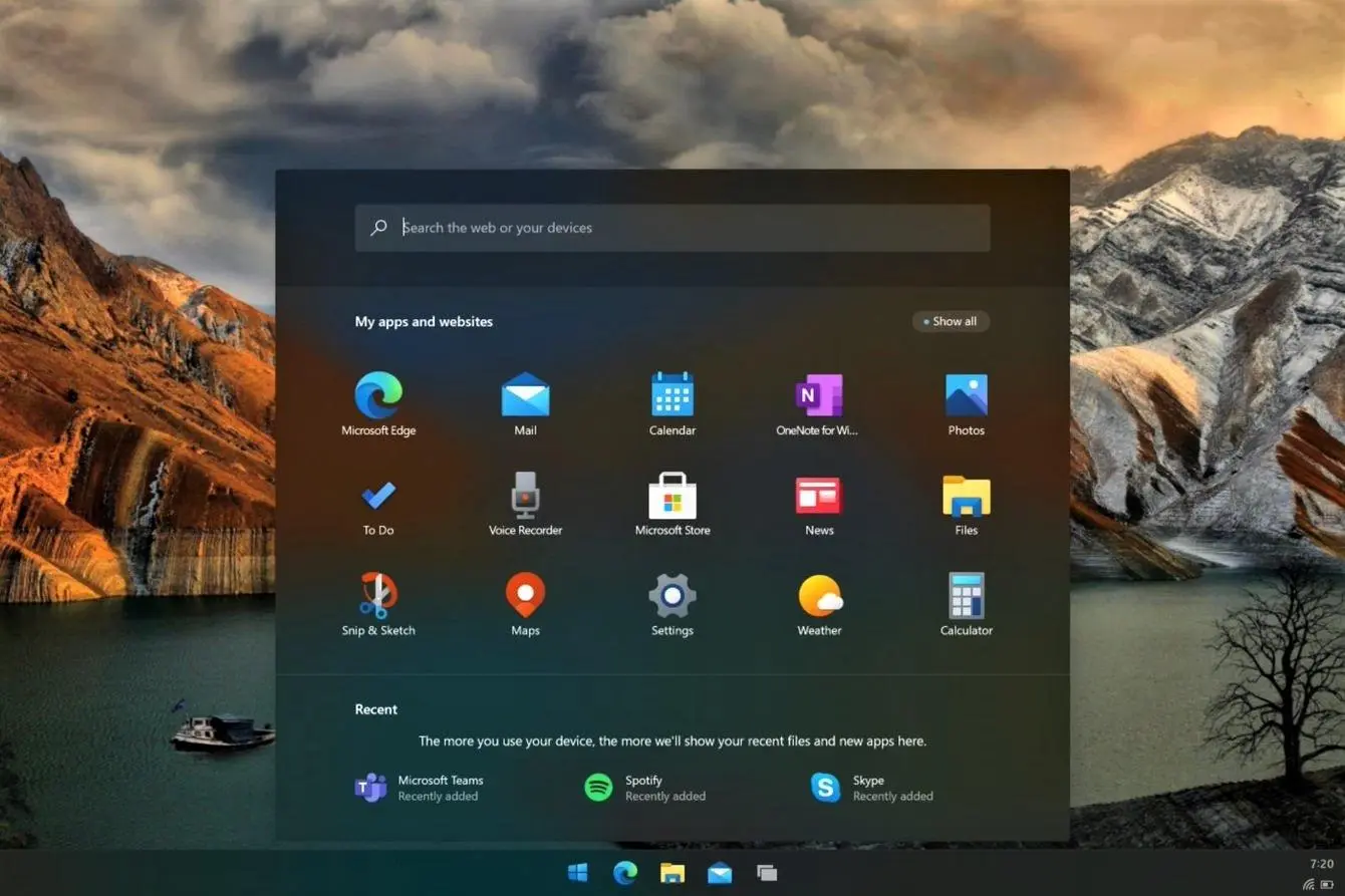 Windows 10X выглядит эффектно: анимации загрузки и меню Пуск