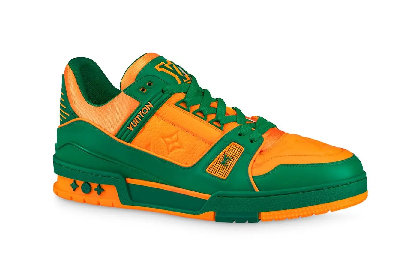 Louis Vuitton сочетает зелёный и оранжевый в кроссовках LV Trainer
