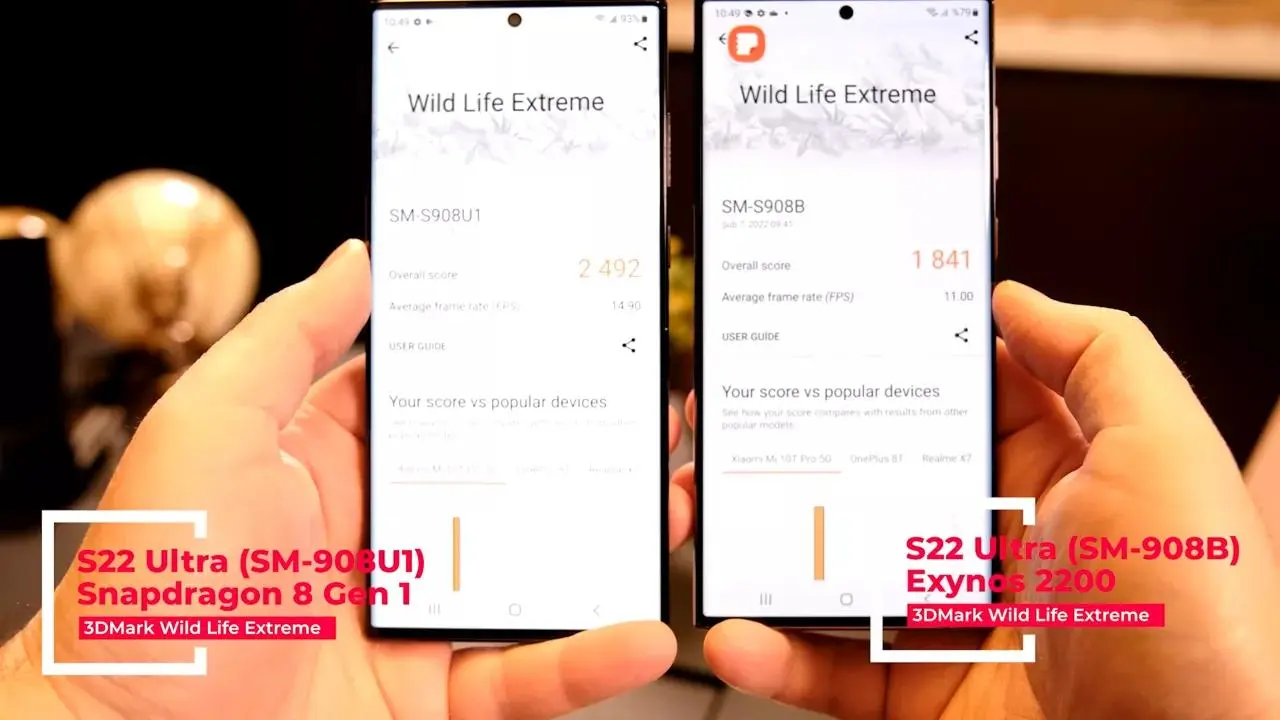 Galaxy S22 Ultra на базе Exynos слабее, чем модификация с Qualcomm