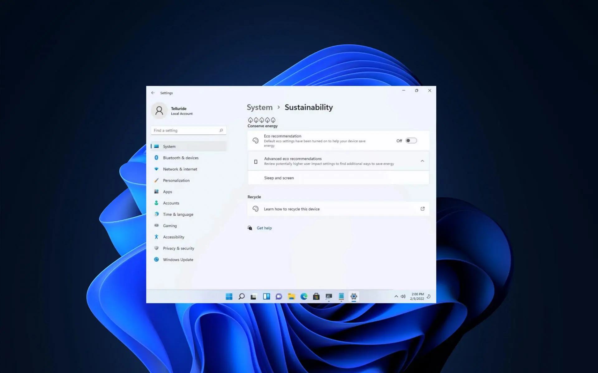 Скорое обновление Windows 11 даст вашему ПК оценку экологичности
