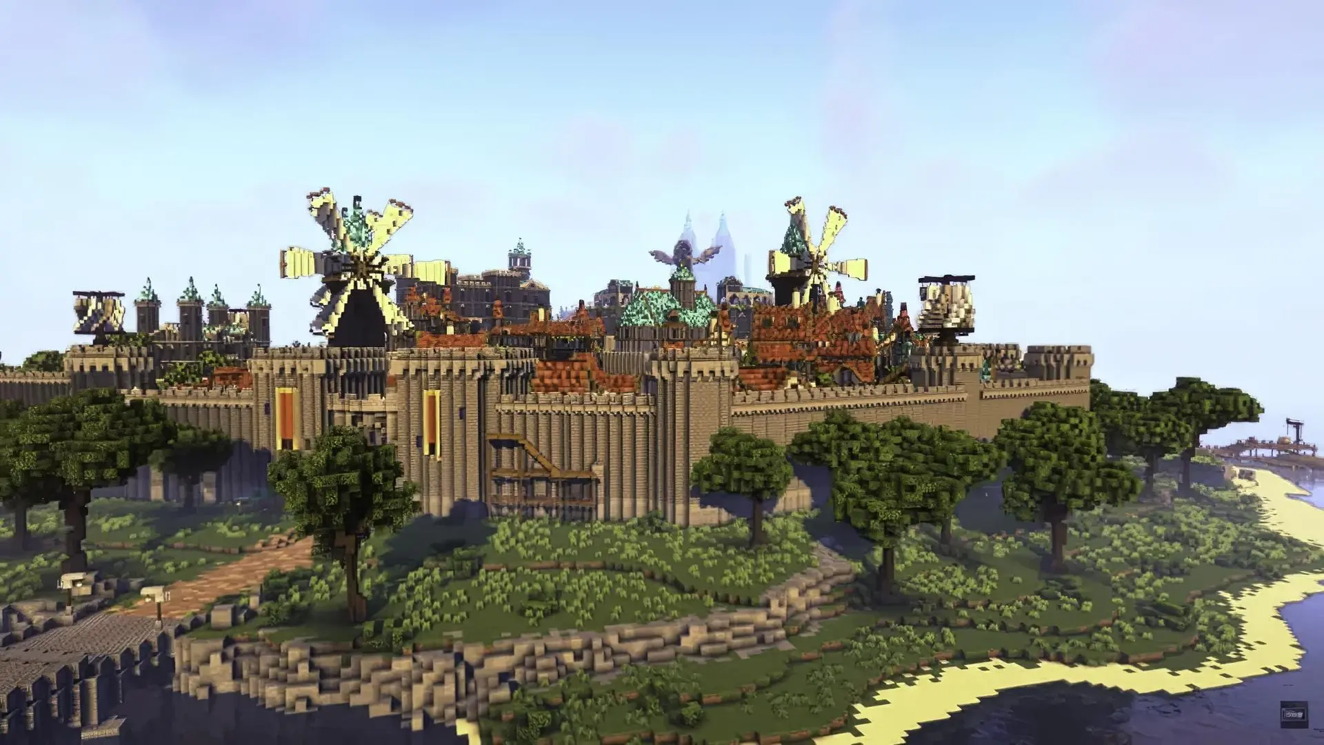 В Minecraft воссоздали Mondstadt из Genshin Impact