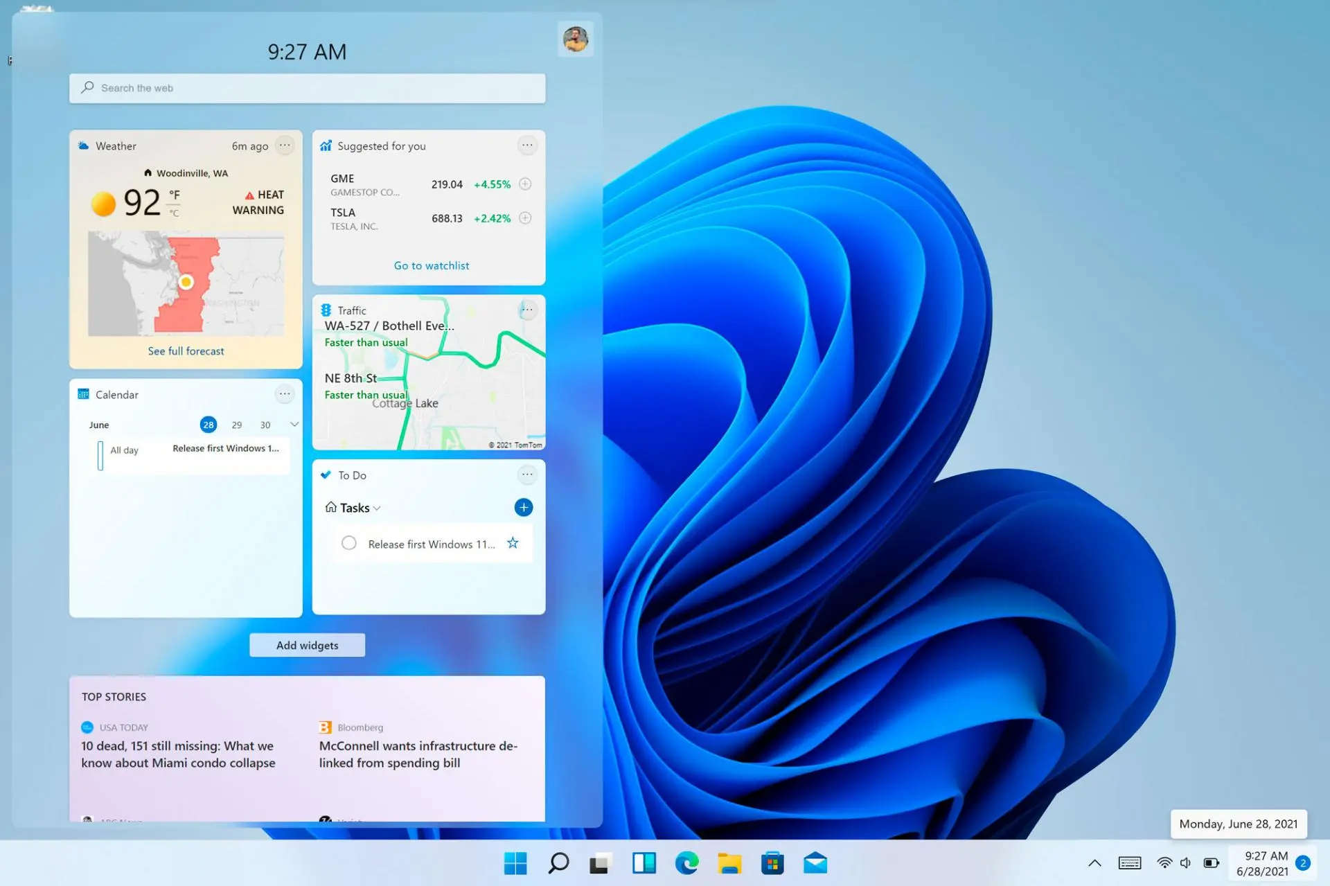 В Windows 11 может появиться поддержка виджетов