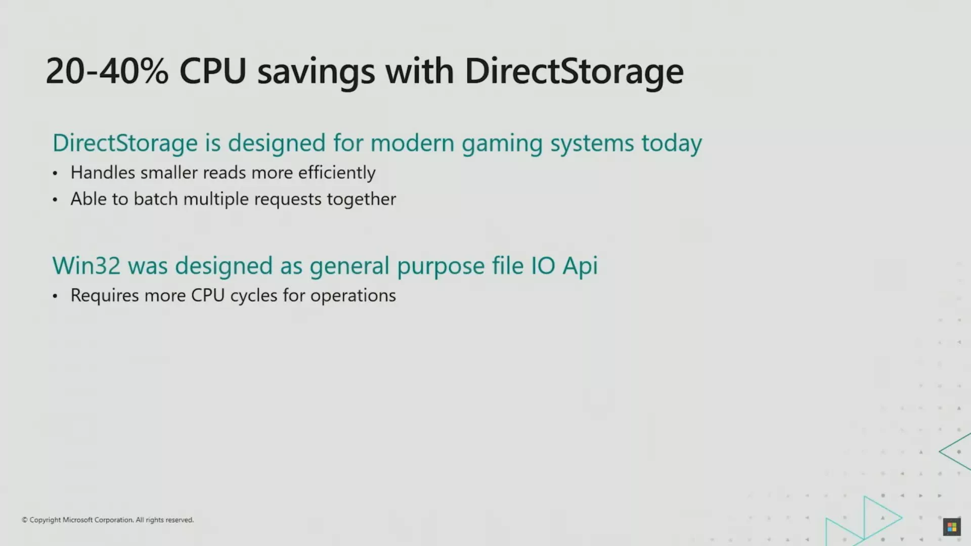 Microsoft Direct Storage позволяет разгрузить процессор в играх до 40%