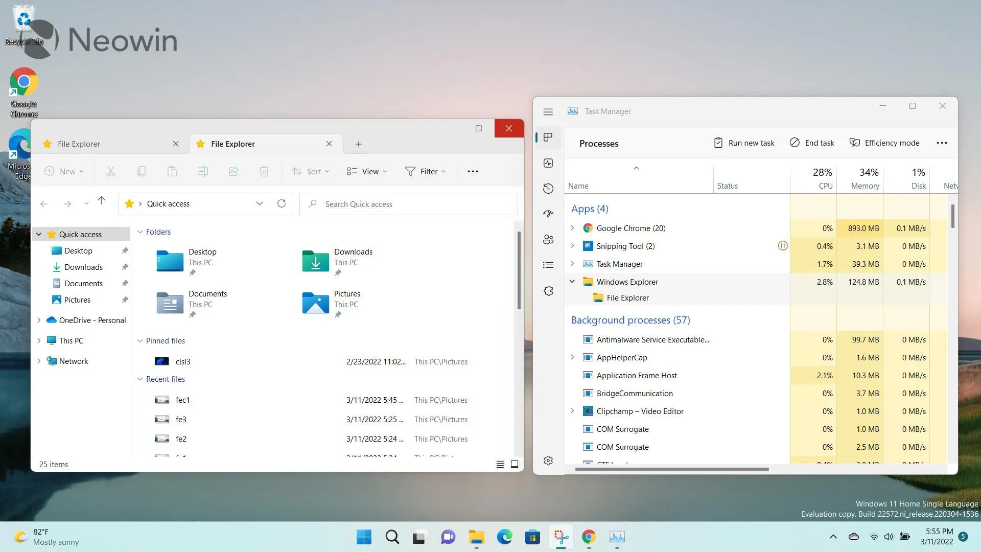 В проводнике Windows 11 могут появиться табы и реклама