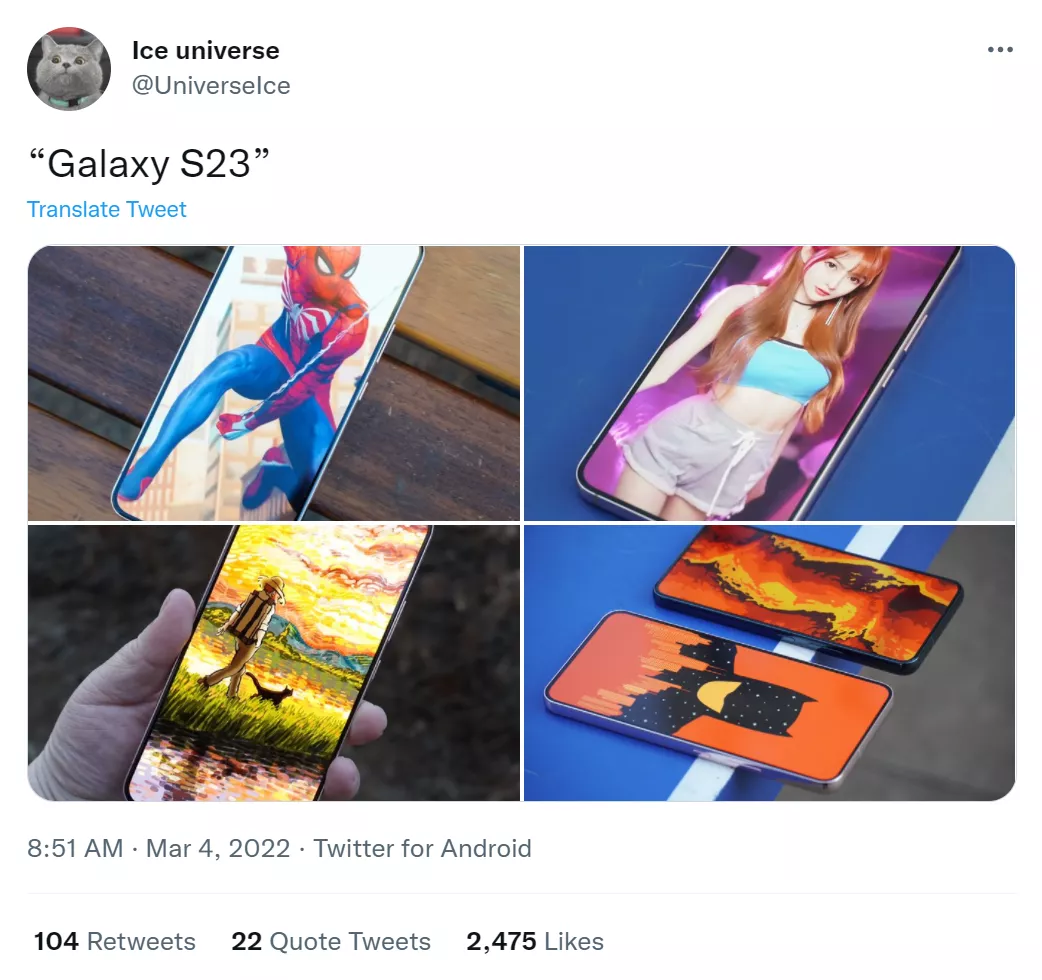 В сети уже появился рендер будущего Samsung Galaxy S23