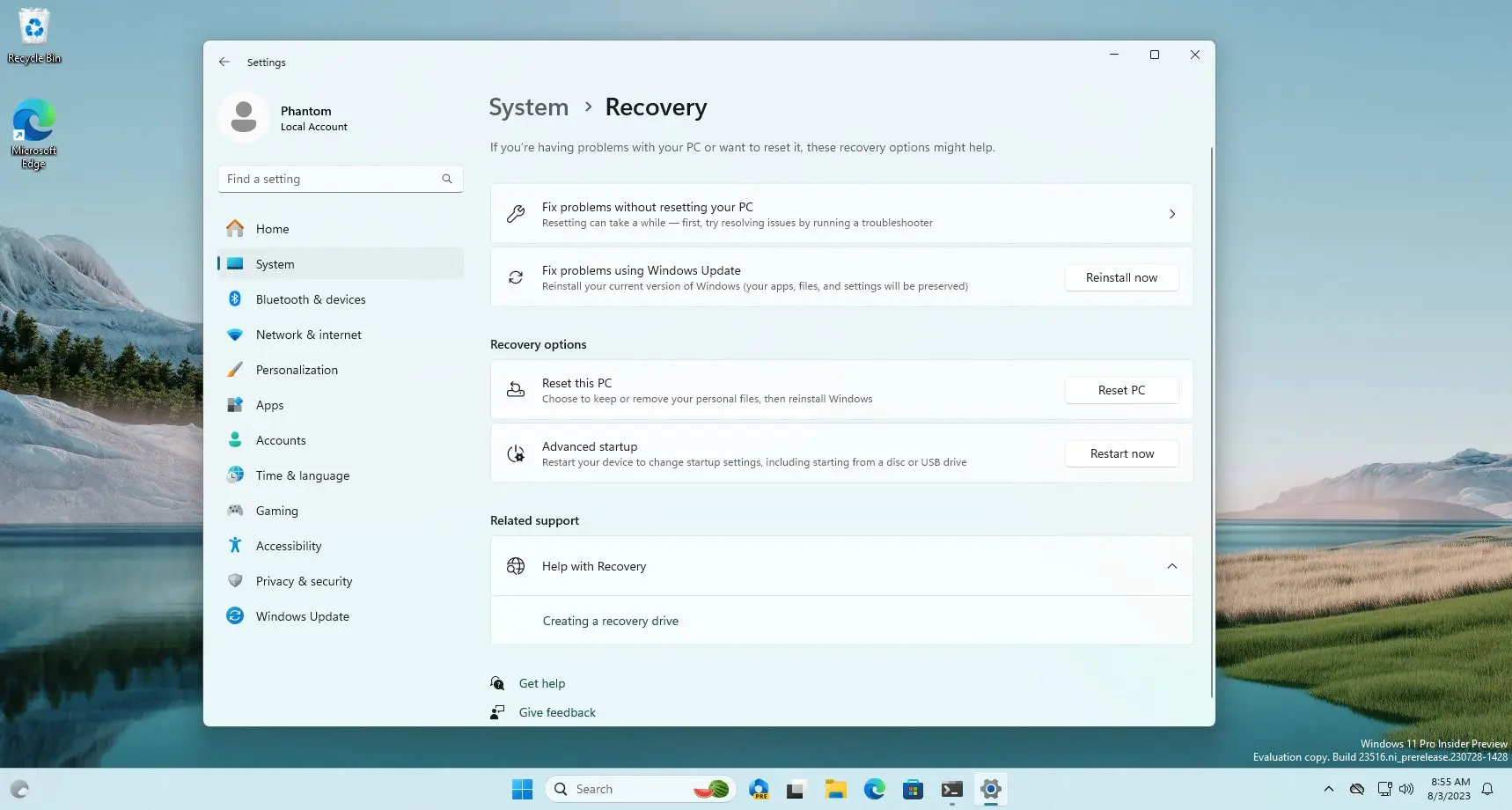 Windows 11 позволит делать сброс до заводских настроек без потери данных