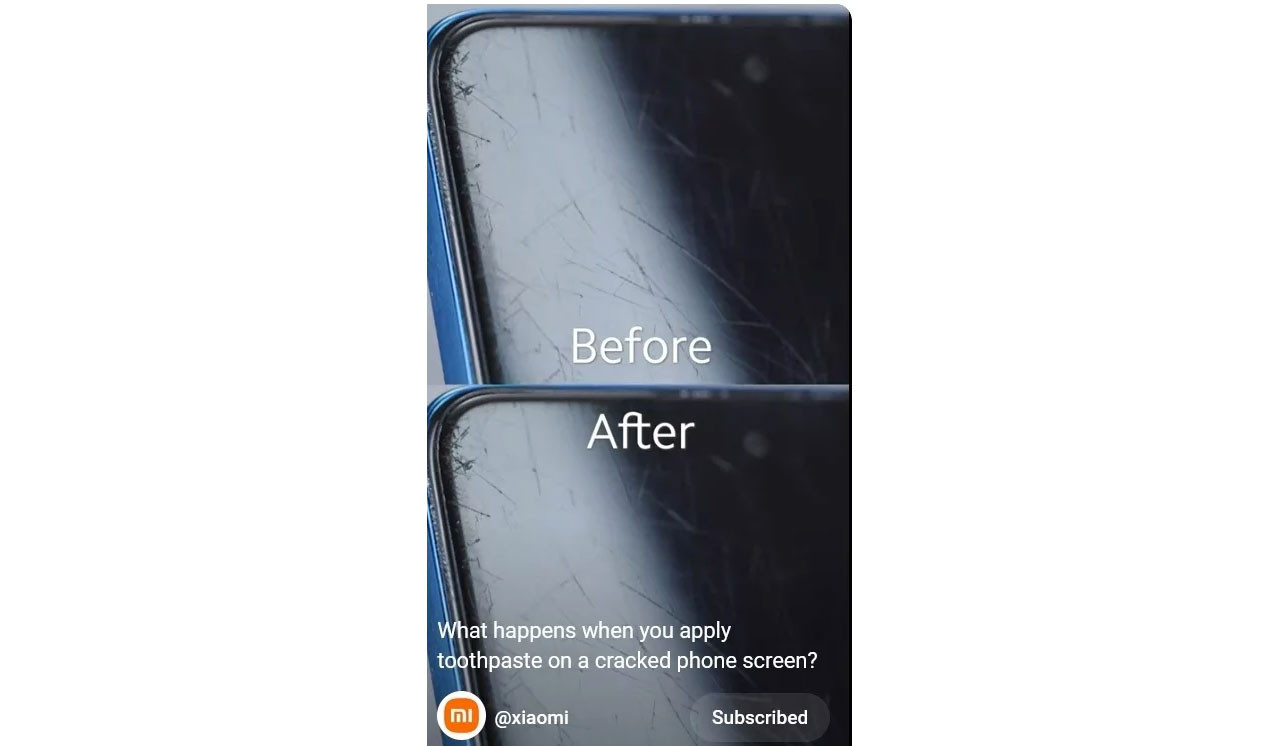 Xiaomi не рекомендует ремонтировать экраны смартфонов зубной пастой