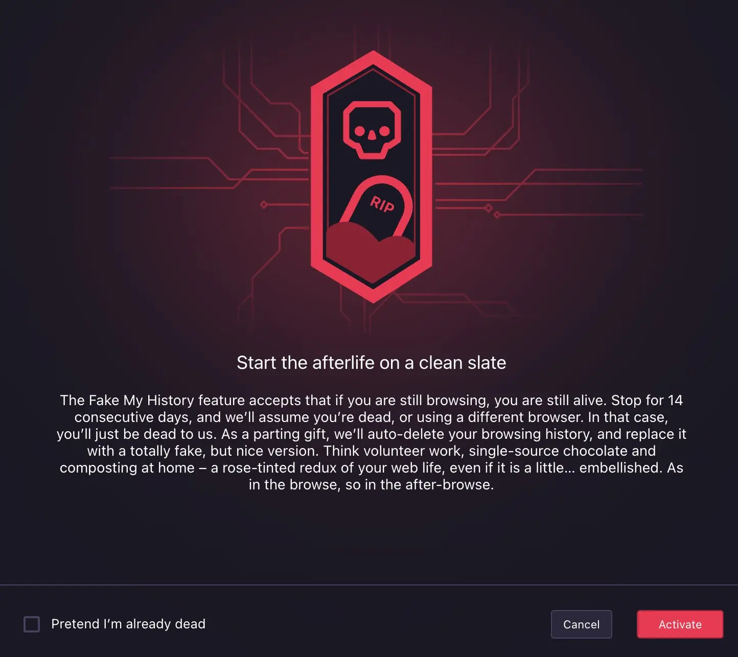 Opera GX подменит историю браузера в случае смерти пользователя