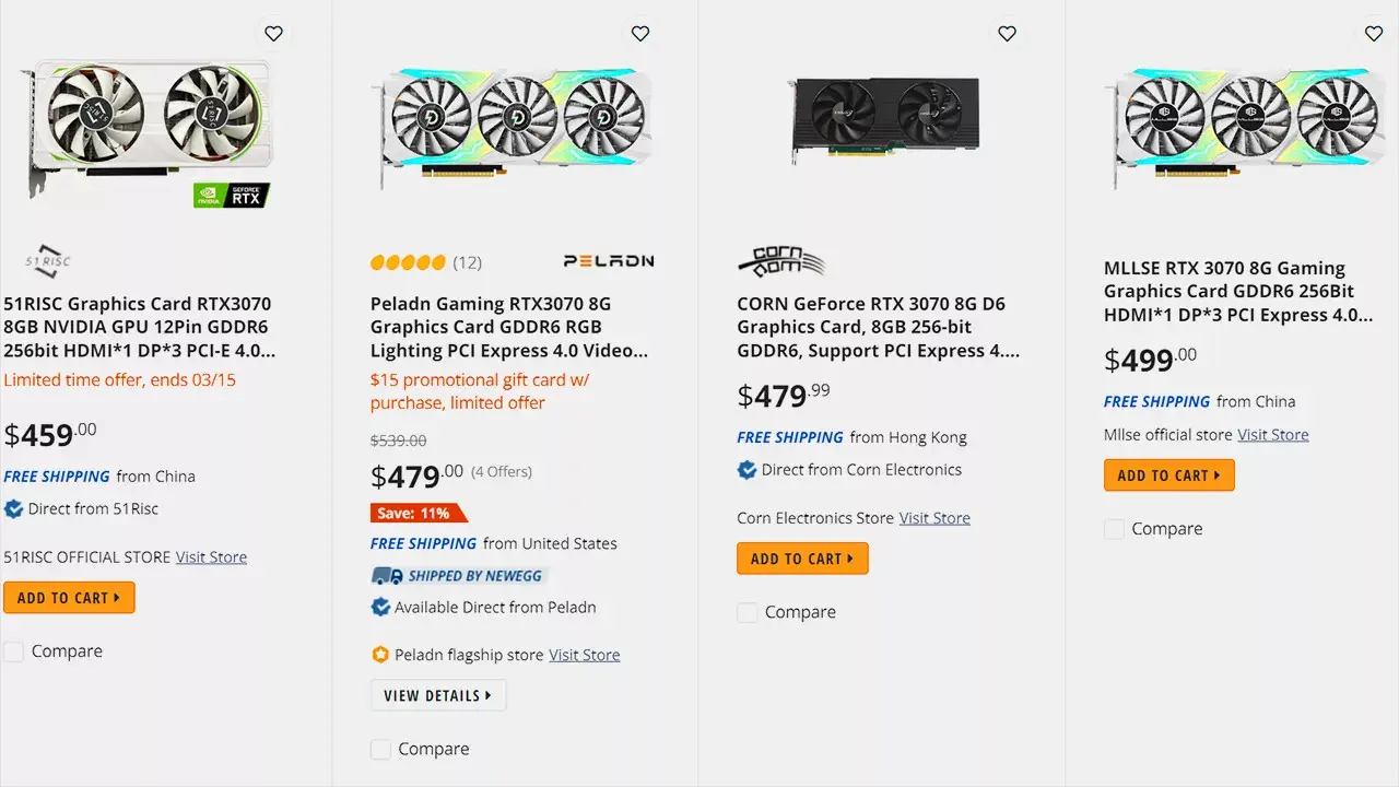 На рынок пришло множество китайских брендов, выпускающих видеокарты GeForce RTX