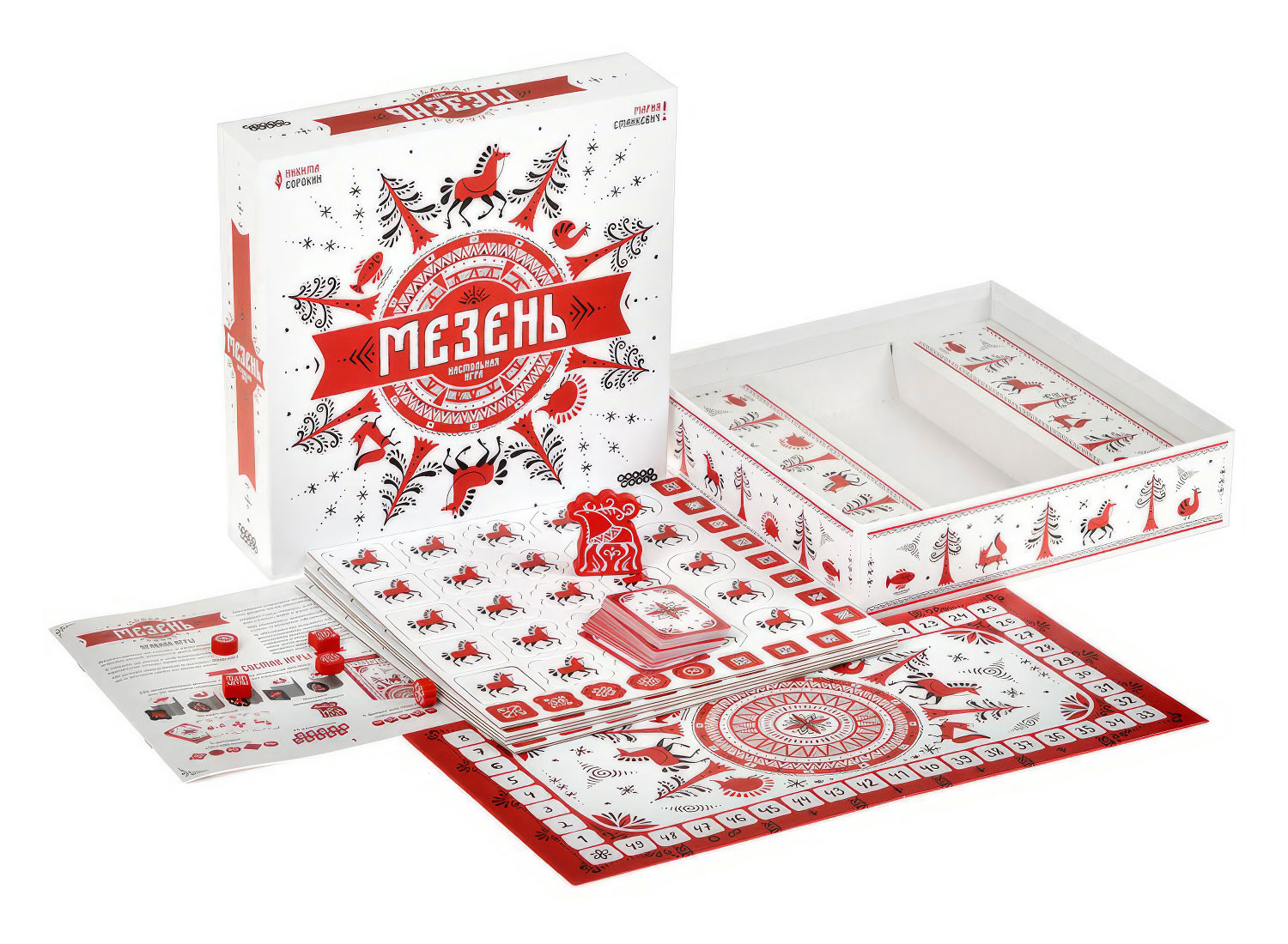 Мезень: отечественная настольная игра  в стиле мезенской росписи