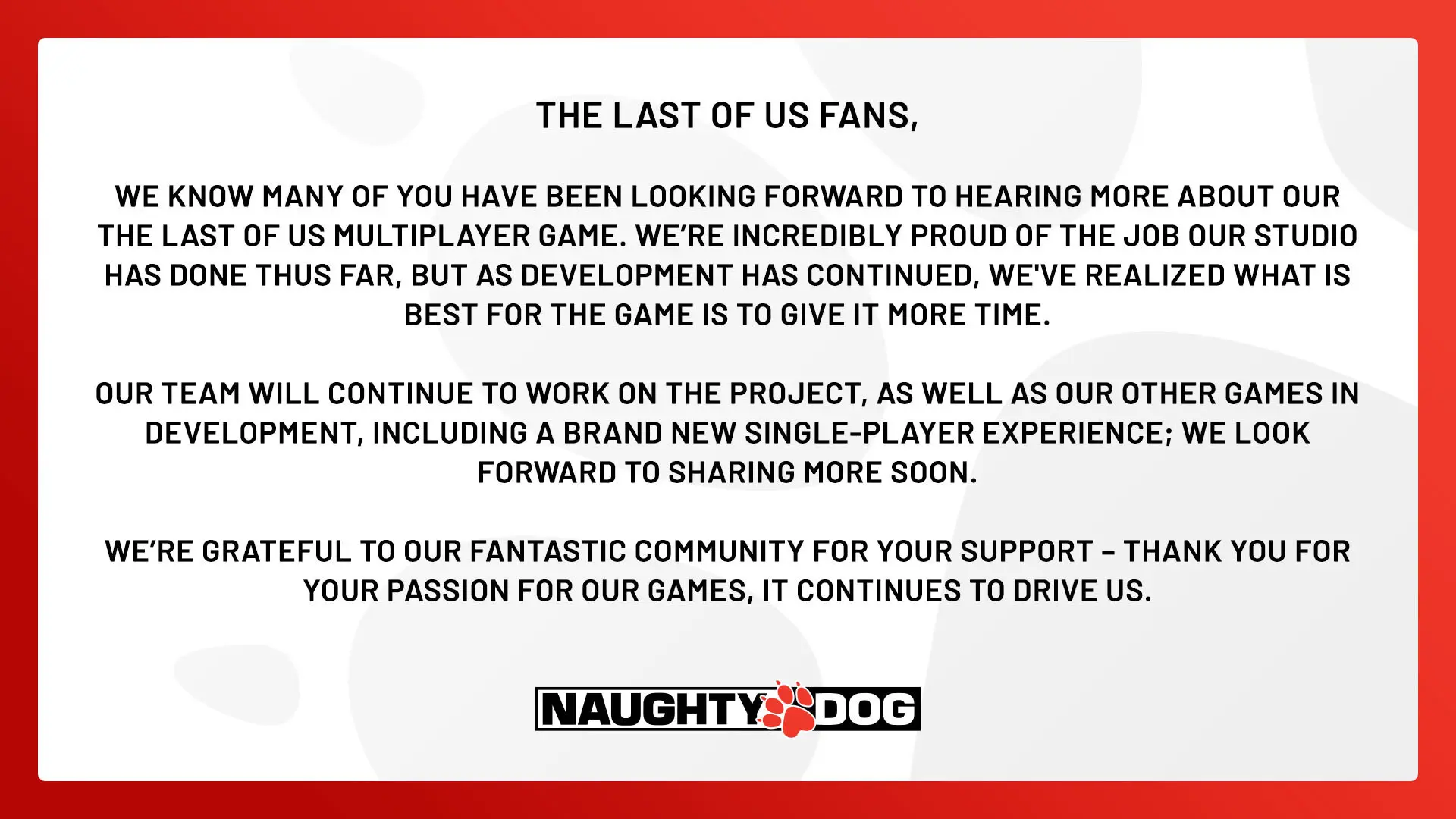 The Last Of Us Online отложили