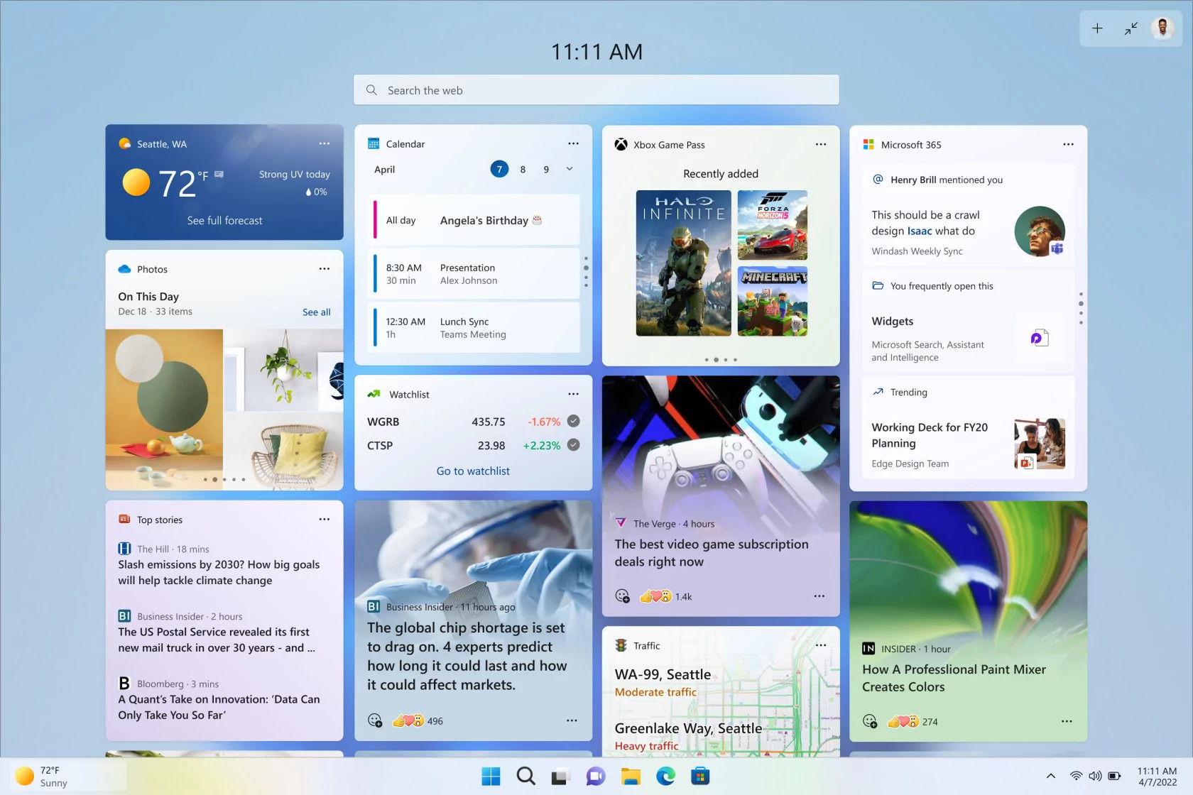 Виджеты в Windows 11 можно будет закреплять на рабочем столе