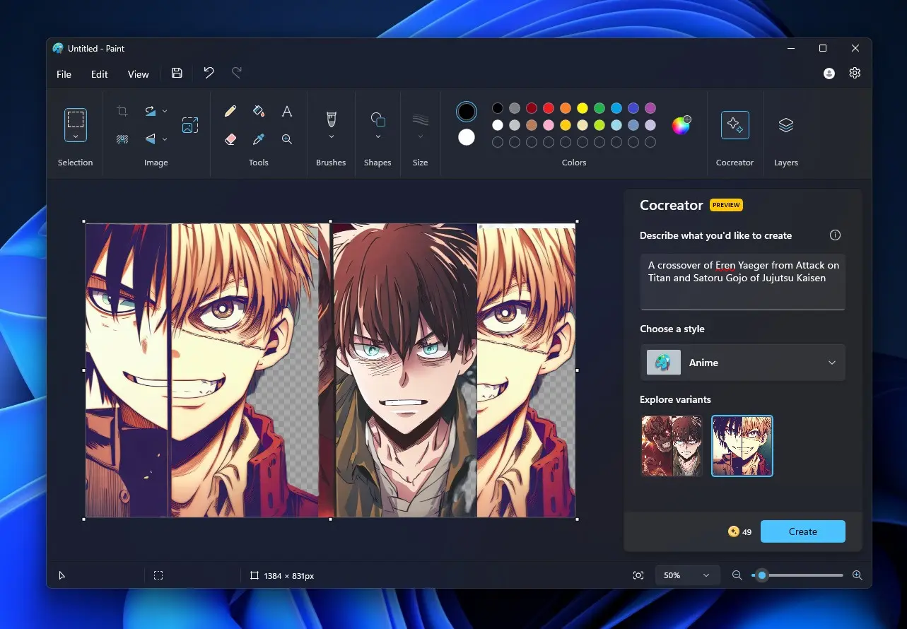 Paint в Windows 11 скоро научится генерировать изображения по запросу