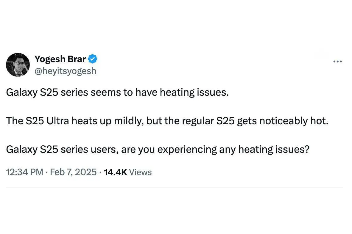 Samsung Galaxy S25 столкнулся с массовыми жалобами о перегреве