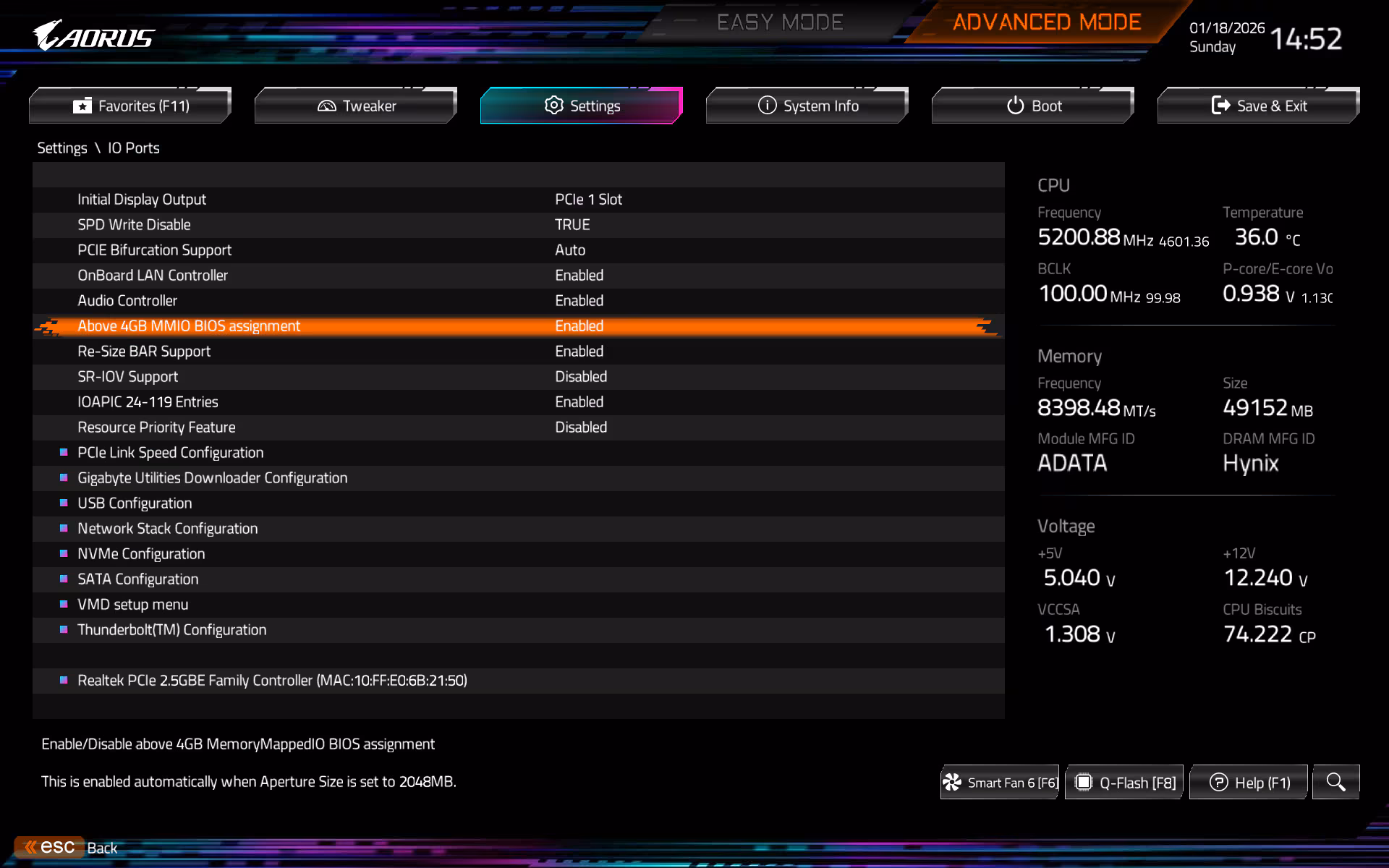 На примере BIOS материнской платы GIGABYTE Z890 Aorus Elite WiFi 7