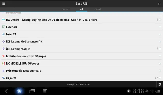 EasyRSS - достойный Google Reader клиент с поддержкой оффлайна