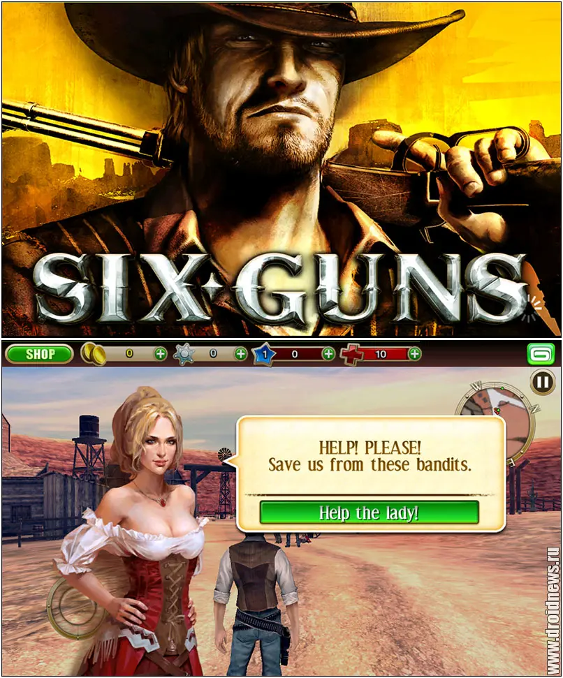 Six Guns - интересный вестерн для устройств на ОС Android