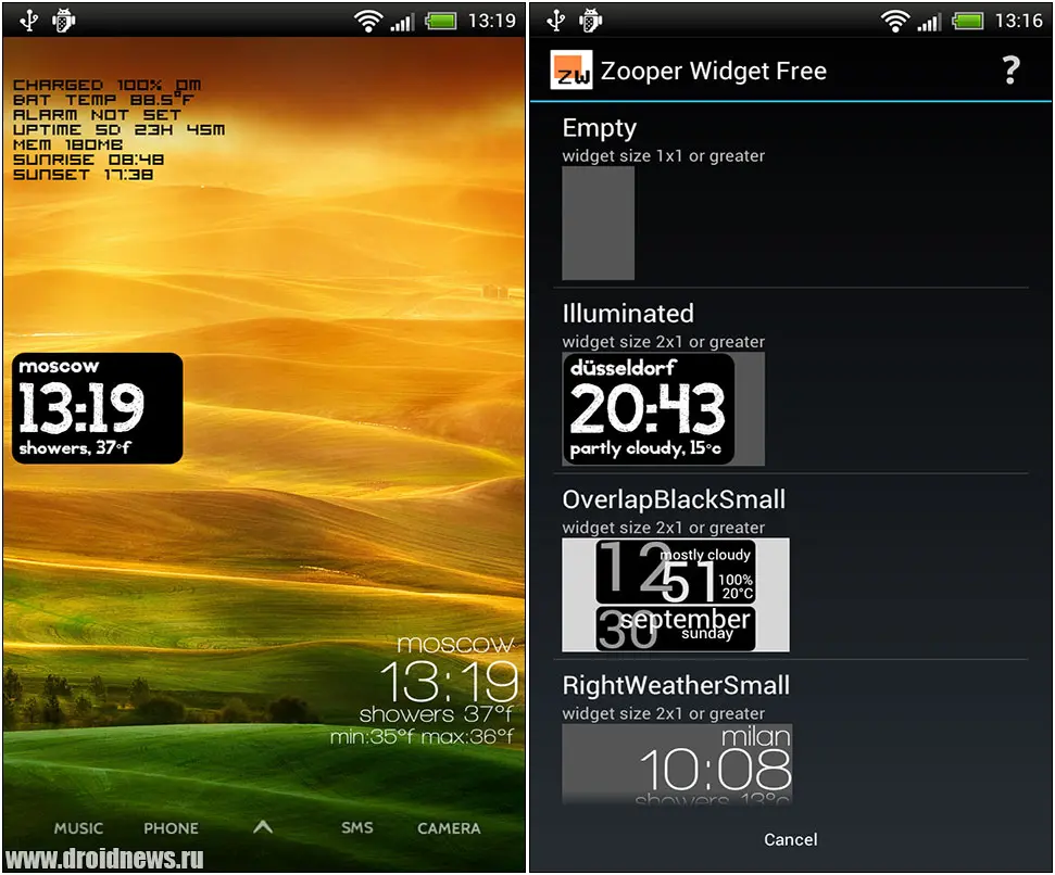 Zooper Widget - ужасно функциональный виджет для терпеливых людей